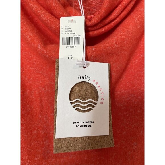 Daily Practice Anthropologie Dress Orange Lightweight Sweater Dress Cowl  1X - Picture 2 of 5